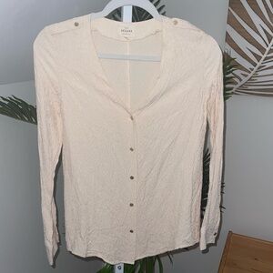 Sezane Textured‎ Buttondown Blouse Top